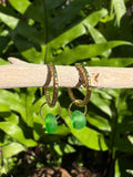 Green Seaglass Hammered Hoops