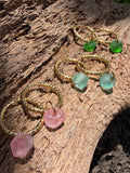 Seaglass Hammered Hoops